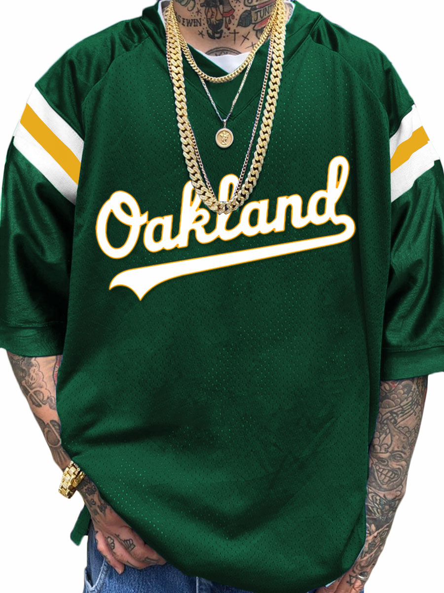 Oakland Athletics MLB Men's Fashion V-Neck Short Sleeve Jersey