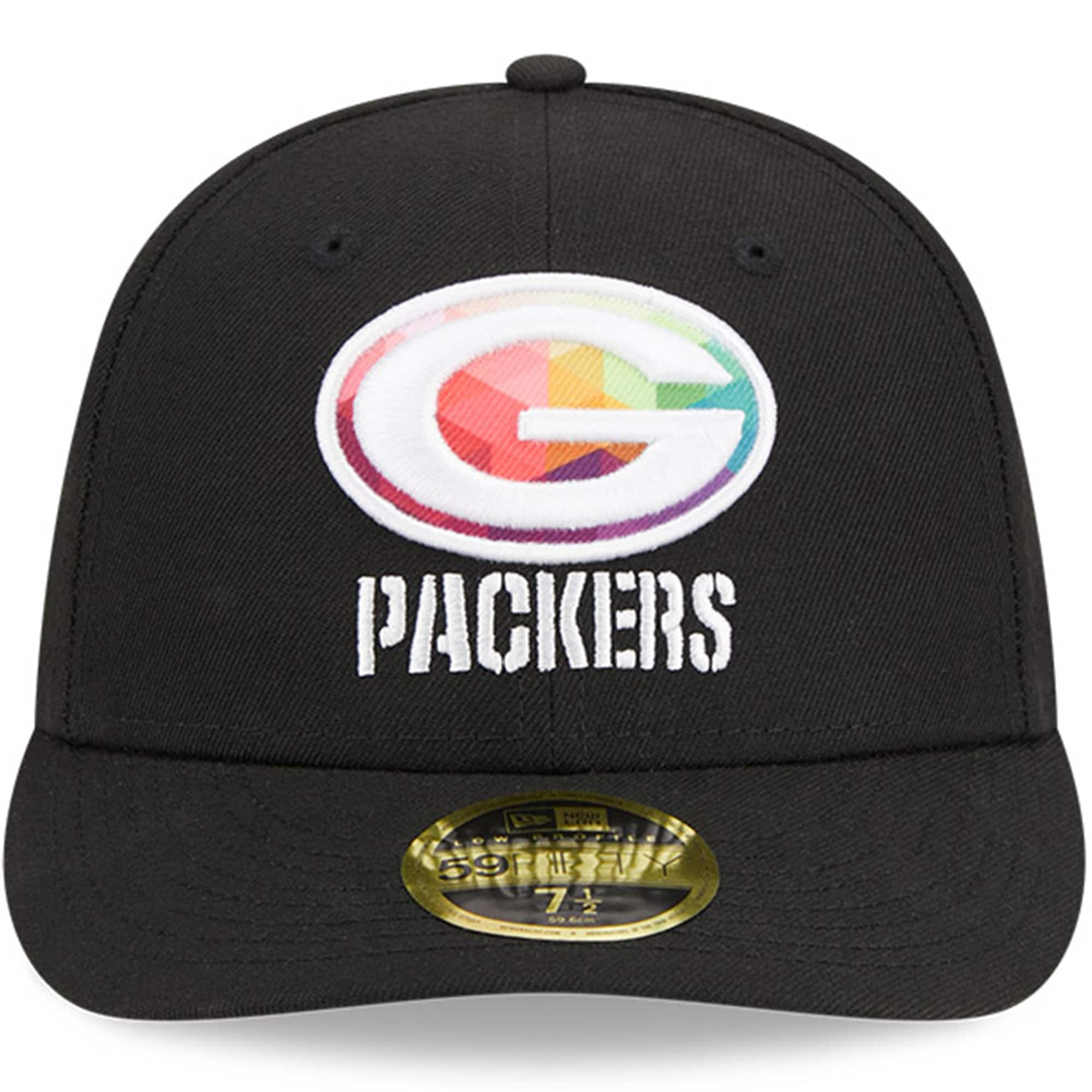 Green Bay Packers Men's Black 2023 Crucial Catch Low Profile 59FIFTY Fitted Hat