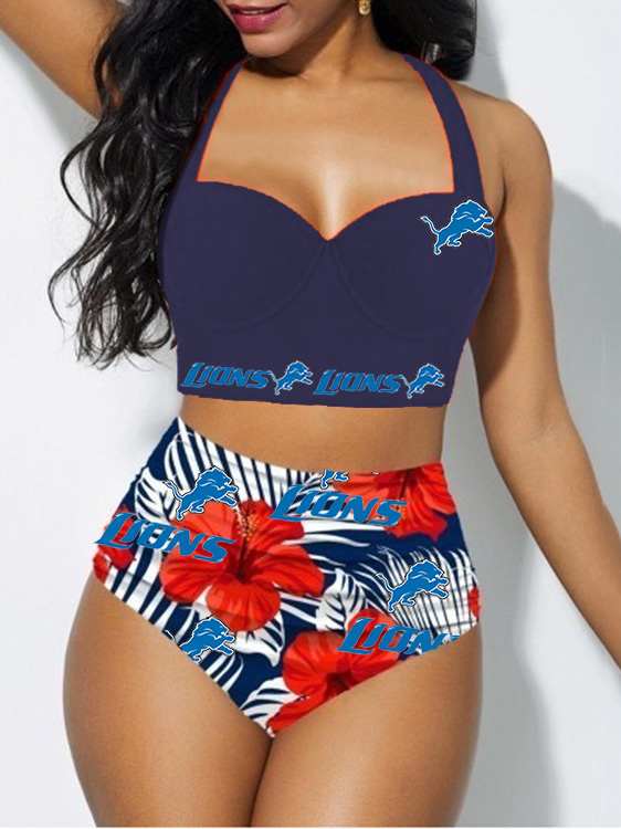 Detroit Lions Sexy Print Bikini Swimsuit