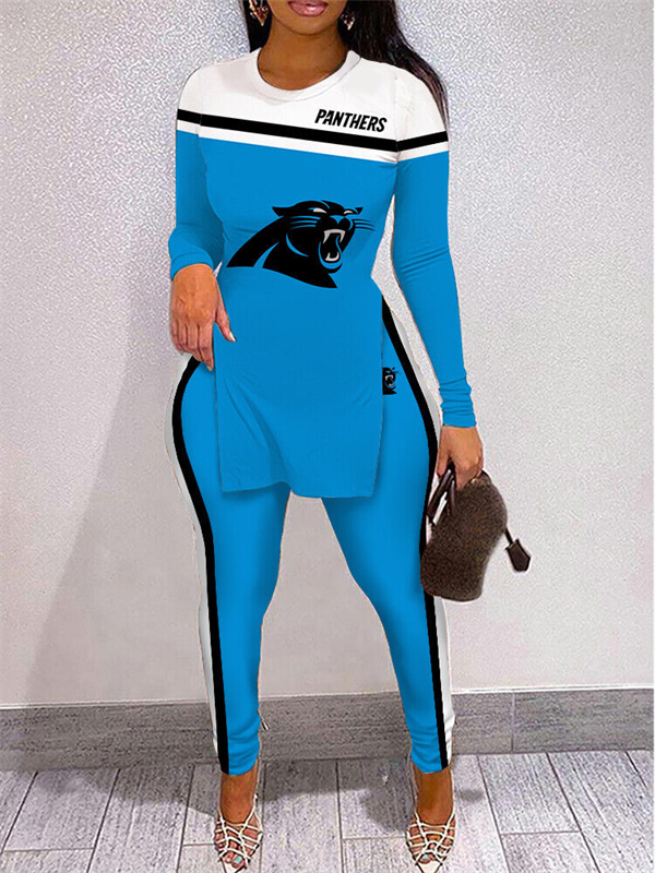 Carolina Panthers Limited Edition High Slit Shirts And Leggings Two-Piece Suits