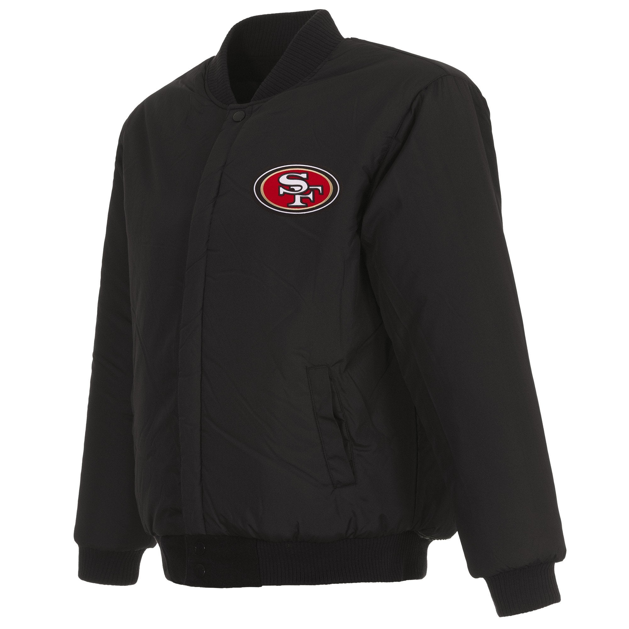 SAN FRANCISCO 49ERS REVERSIBLE WOOL JACKET - BLACK