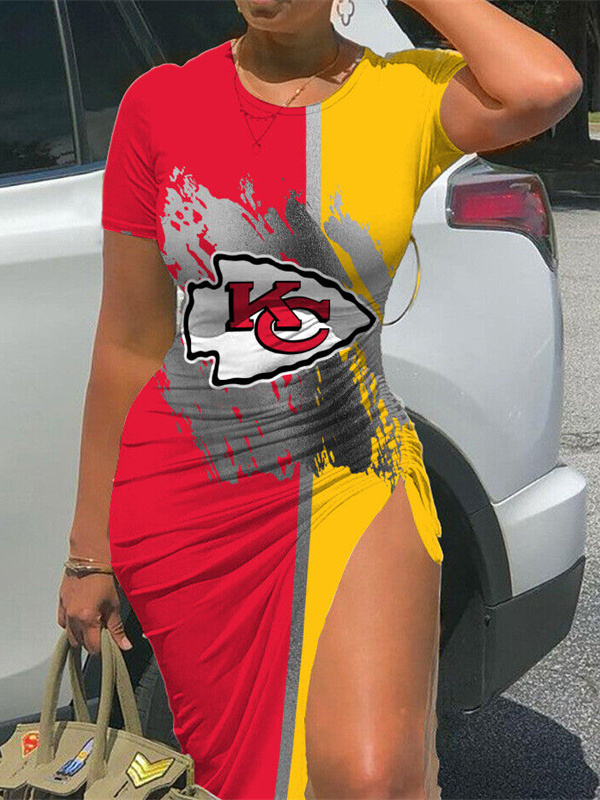 Kansas City Chiefs Women's Slit Bodycon Dress