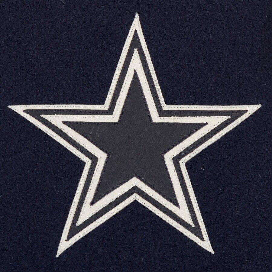 DALLAS COWBOYS DOMESTIC TWO TONE WOOL LEATHER JACKET - NAVY/WHITE