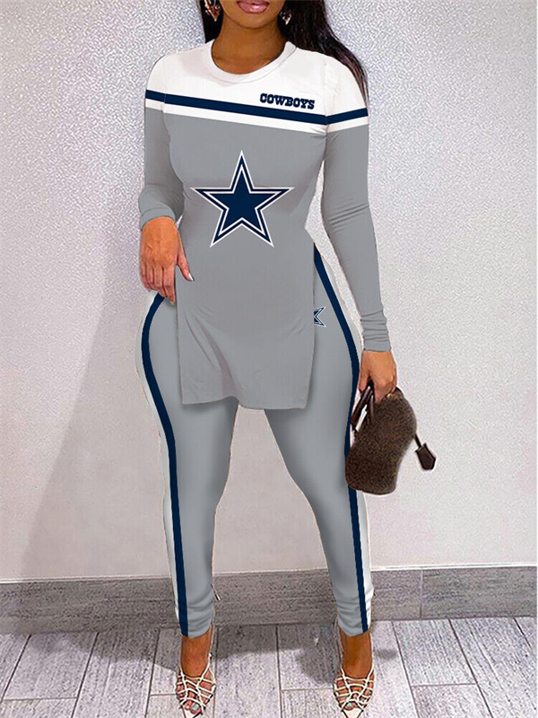 Dallas Cowboys Limited Edition High Slit Shirts And Leggings Two-Piece Suits