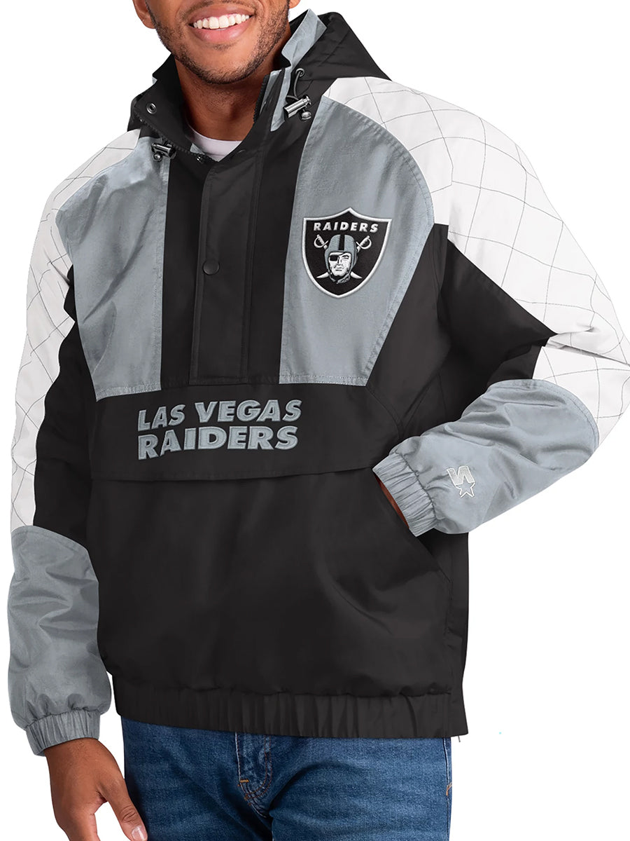 Las Vegas Raiders The Body Check Half-Snap Pullover Jacket