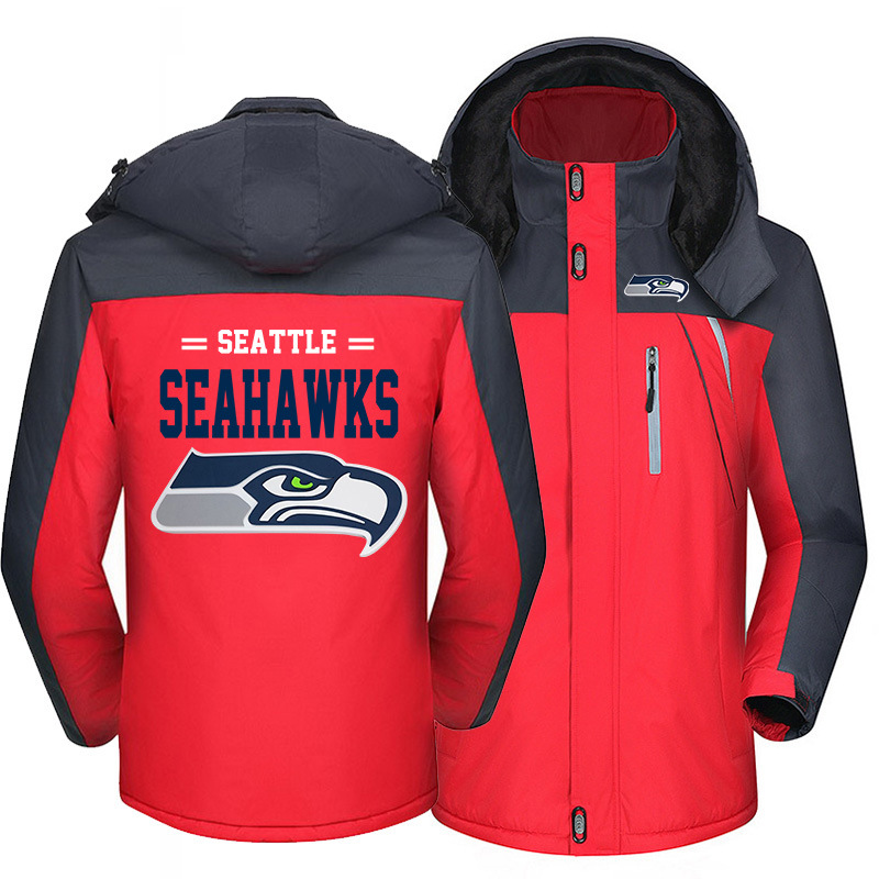 Seattle Seahawks Warm Hoodie Fleece Coat Winter Jacket Coat Ski Suit