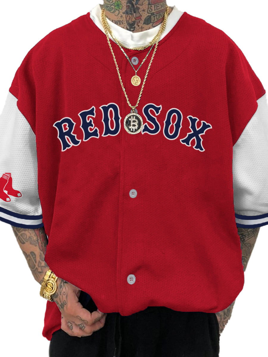 Boston Red Sox Fashion Men's Fashion Short Sleeve Jersey