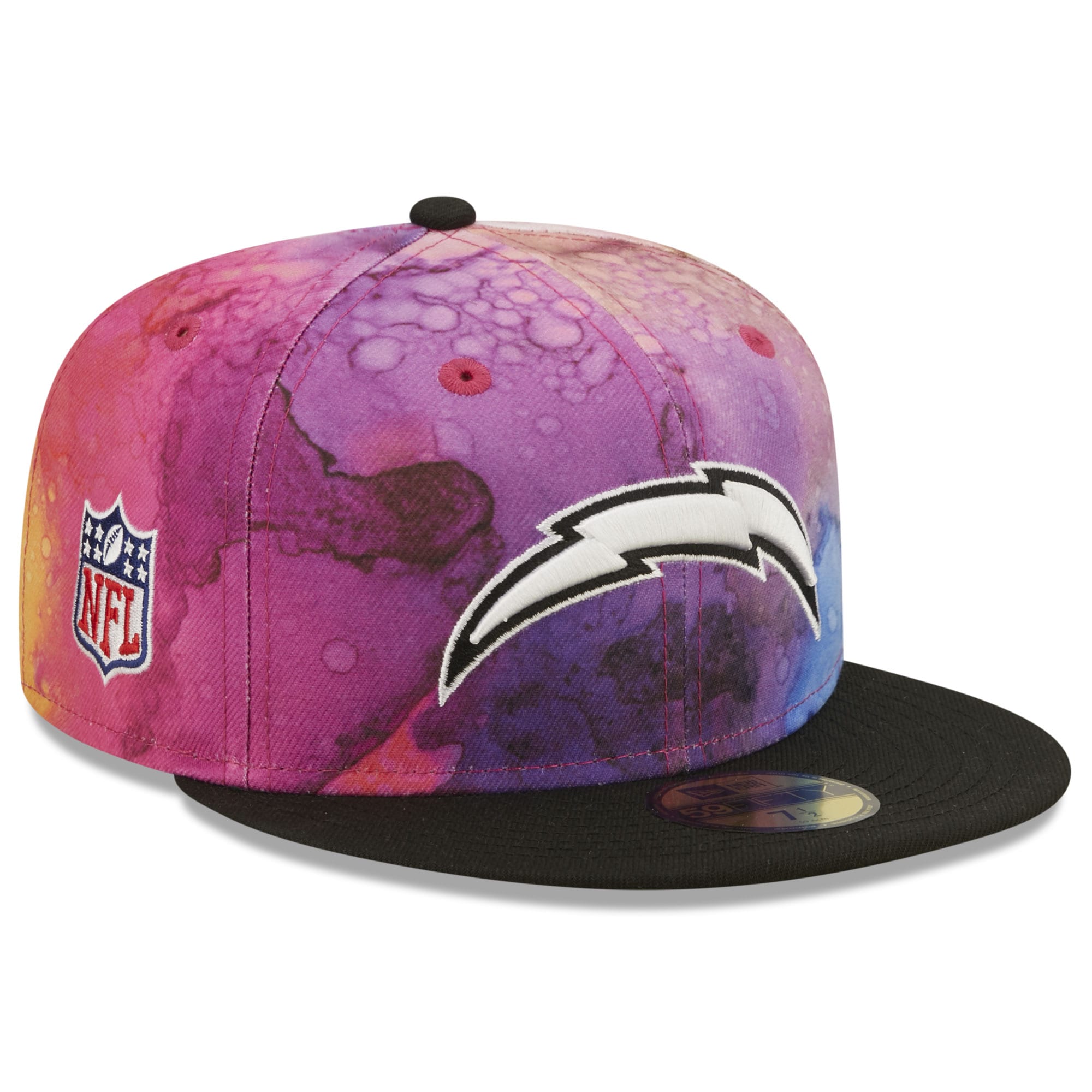 Los Angeles Chargers Men's Pink/Black 2022 Crucial Catch 59FIFTY Fitted Hat