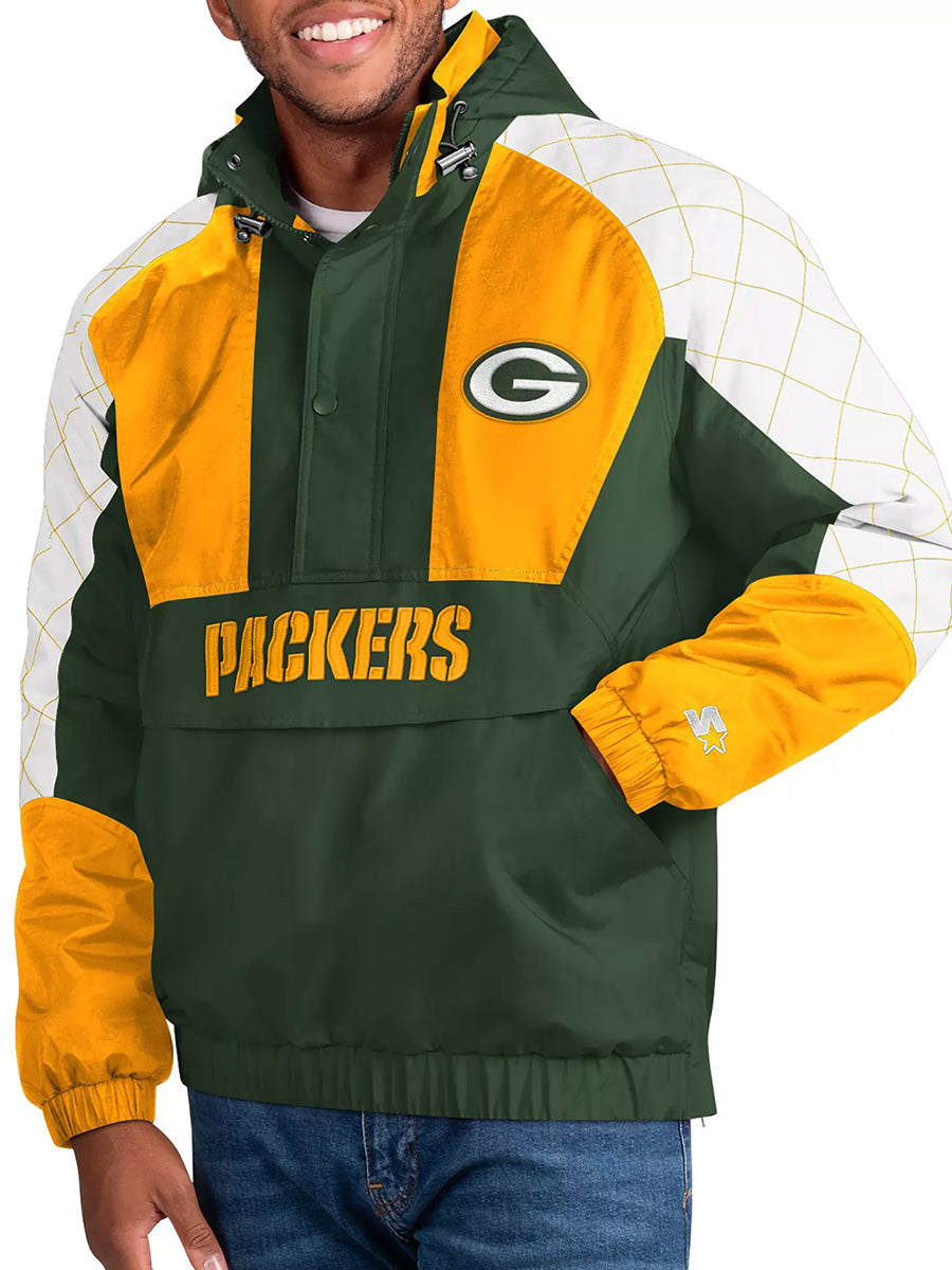 Green Bay Packers The Body Check Half-Snap Pullover Jacket