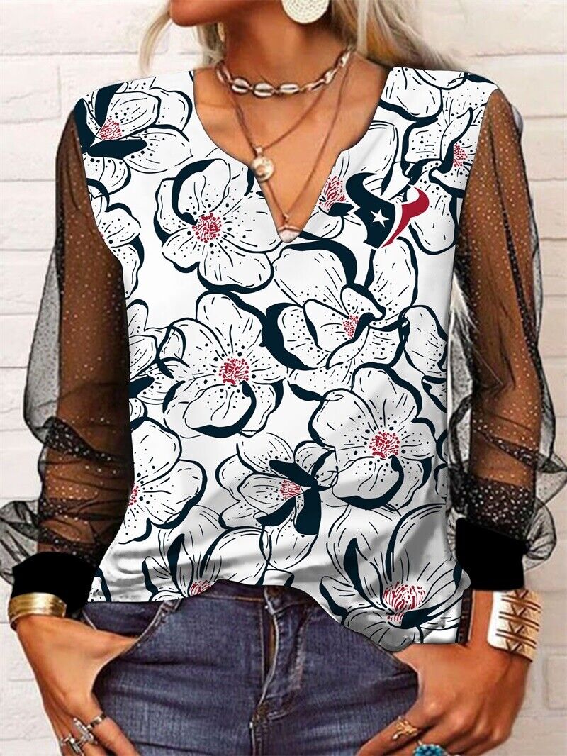 Long Sleeve V-neck Lace Shirt