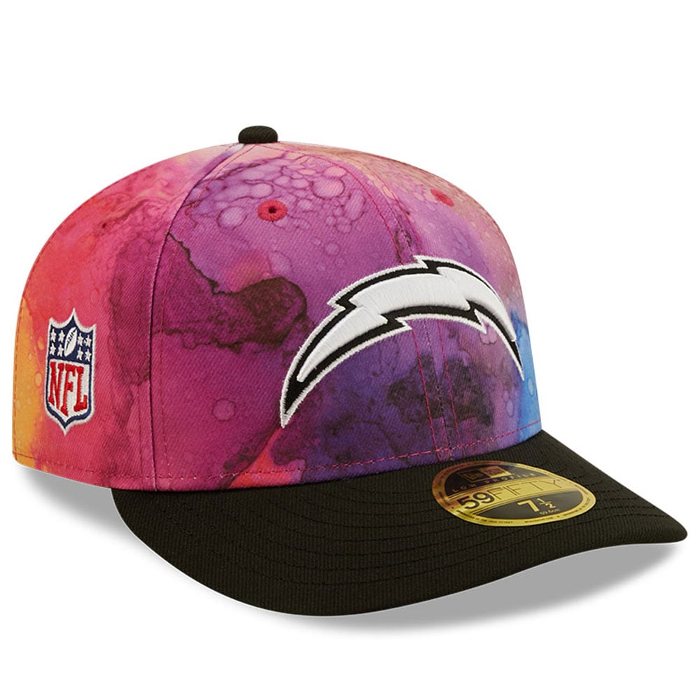 Los Angeles Chargers Men's Pink/Black 2022 Crucial Catch Low Profile 59FIFTY Fitted Hat