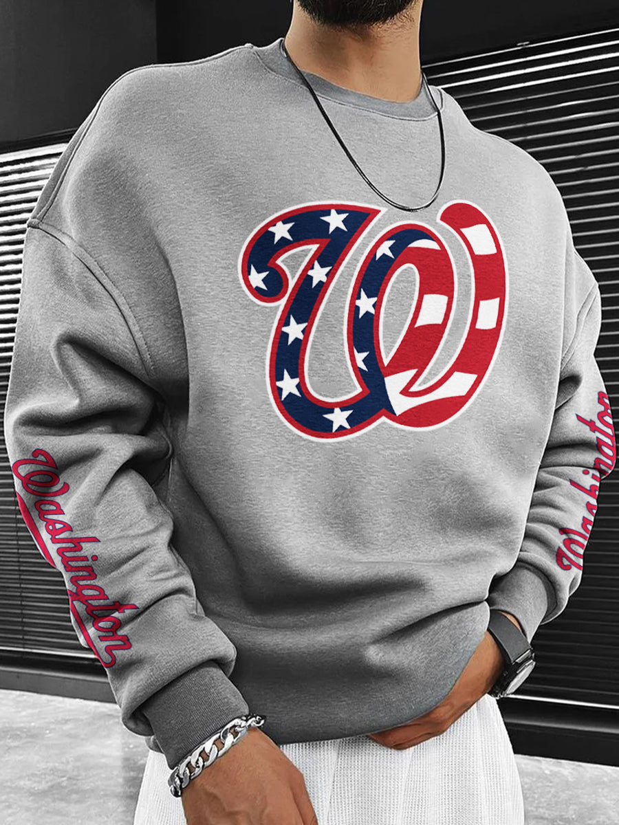 Washington Nationals Fashion Men's Crewneck Sweatshirt