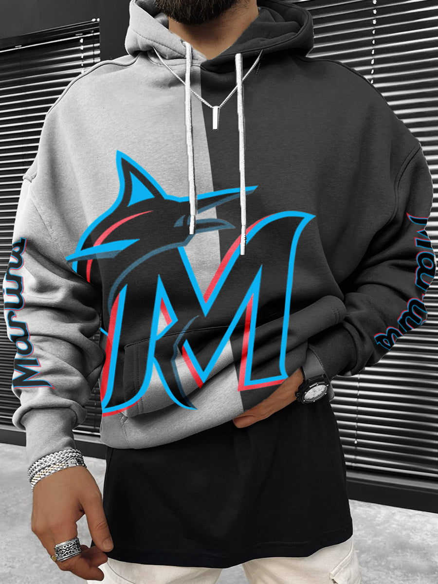 Miami Marlins MLB Men's Crewneck Hooded