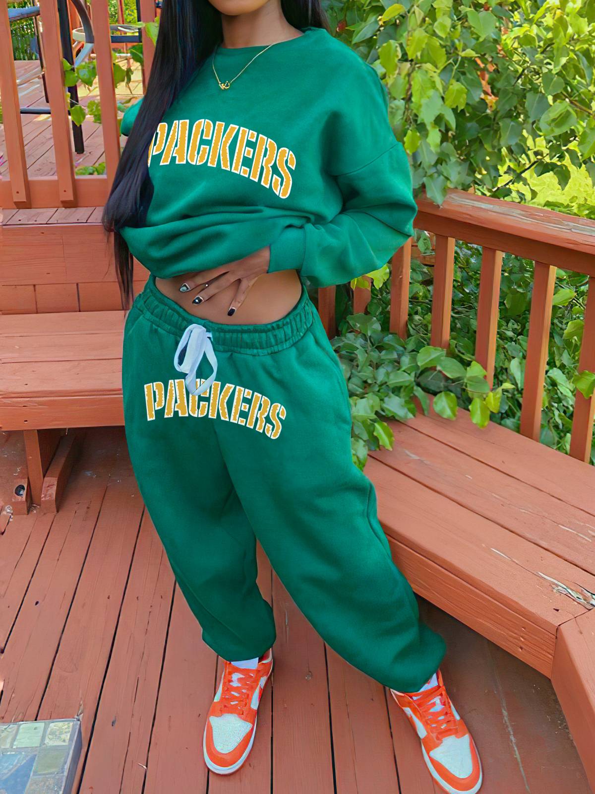Green Bay Packers Sports Sweatshirt Two-Piece Suit