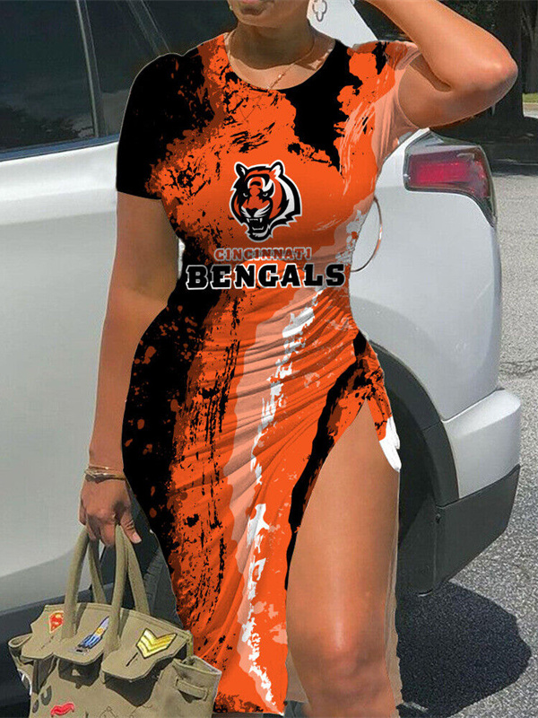 Cincinnati Bengals Women's Slit Bodycon Dress