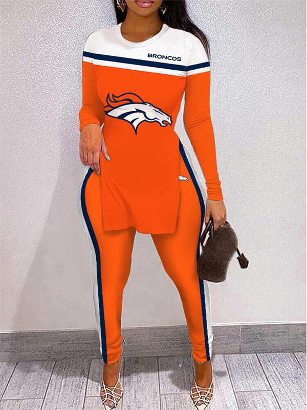 Denver Broncos Limited Edition High Slit Shirts And Leggings Two-Piece Suits