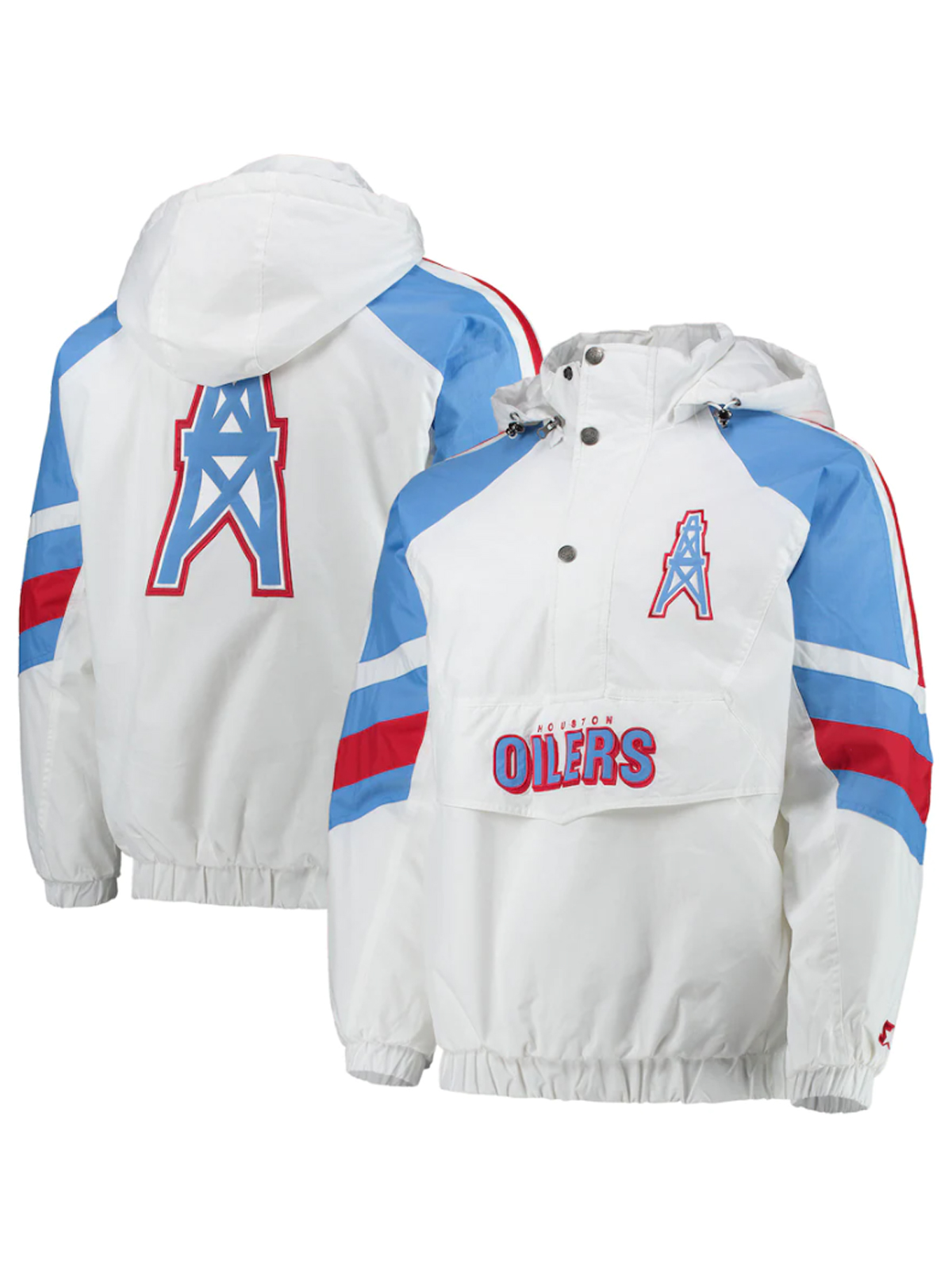Houston Texans Houston Oilers Half-Snap Hoodie Jacket