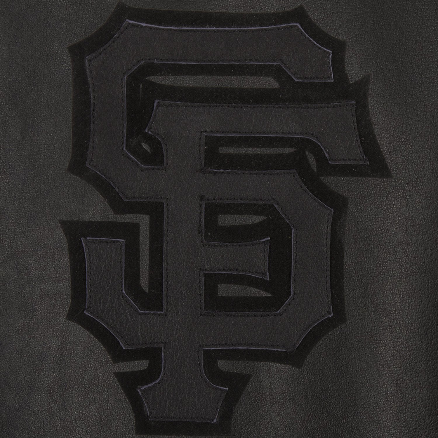 SAN FRANCISCO GIANTS FULL LEATHER JACKET - BLACK/BLACK