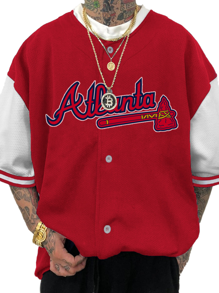 Atlanta Braves Fashion Men's Fashion Short Sleeve Jersey