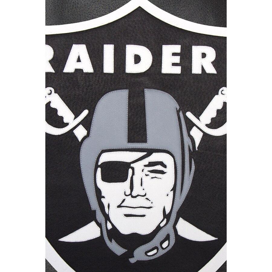 LAS VEGAS RAIDERS JH DESIGN LEATHER JACKET - BLACK