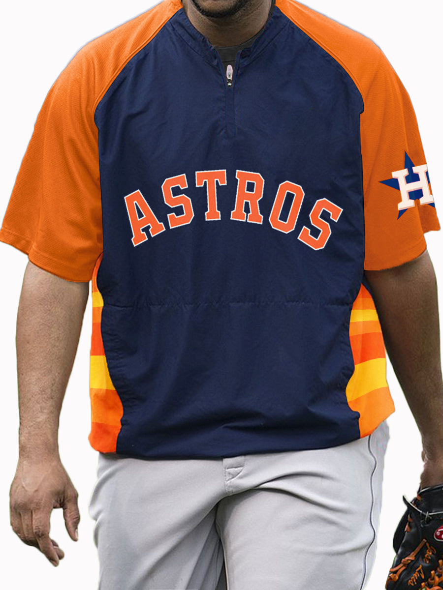 Houston Astros MLB Men's Raglan Short Sleeve Sports Top