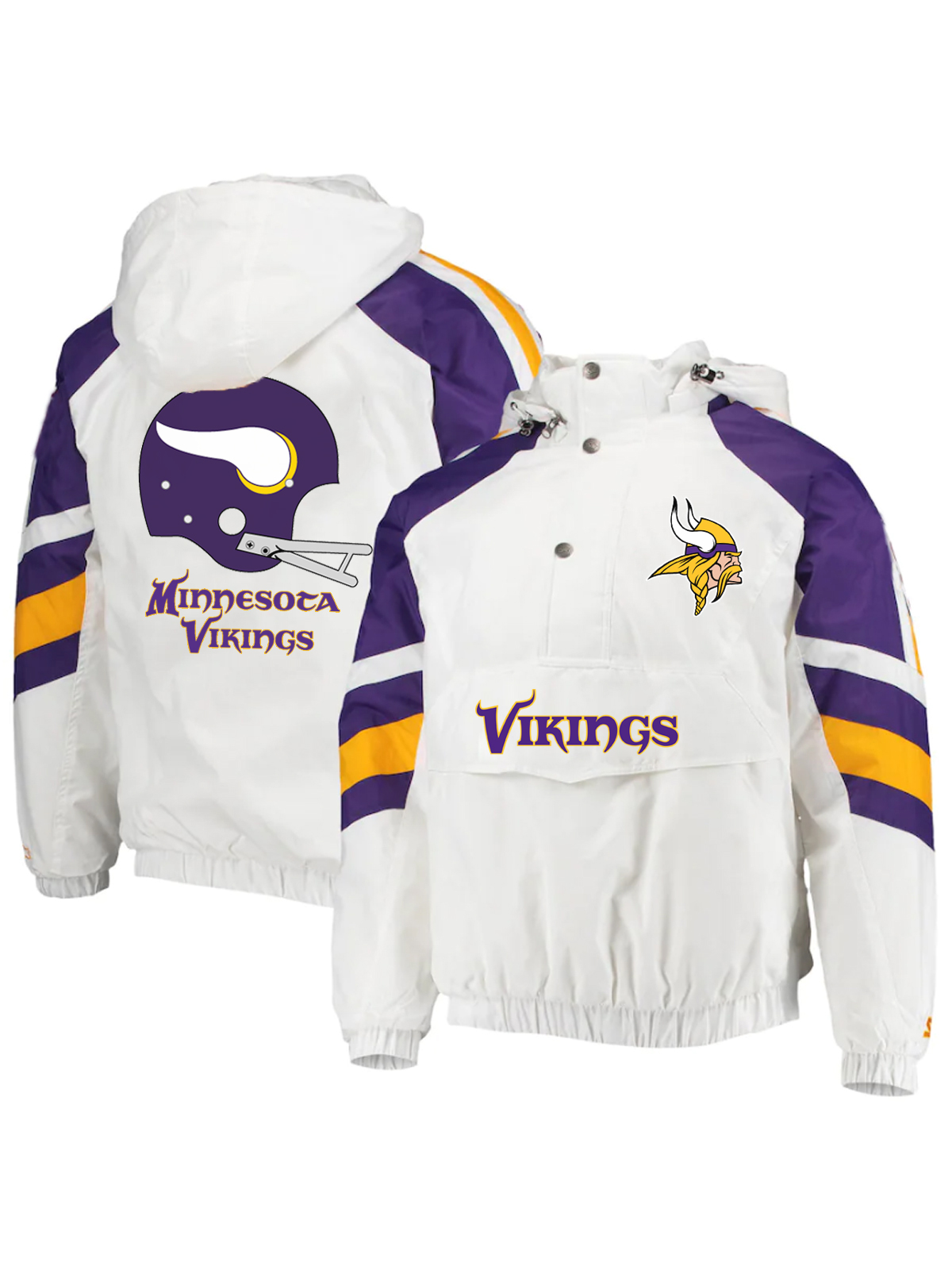 Minnesota Vikings Half-Snap Hoodie Jacket