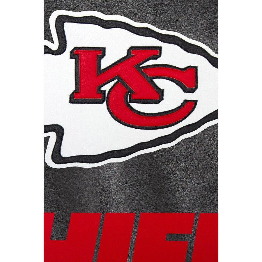 KANSAS CITY CHIEFS JH DESIGN LEATHER JACKET - BLACK