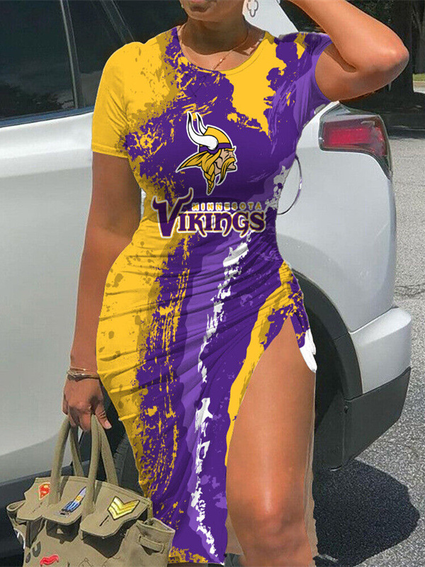 Minnesota Vikings Women's Slit Bodycon Dress
