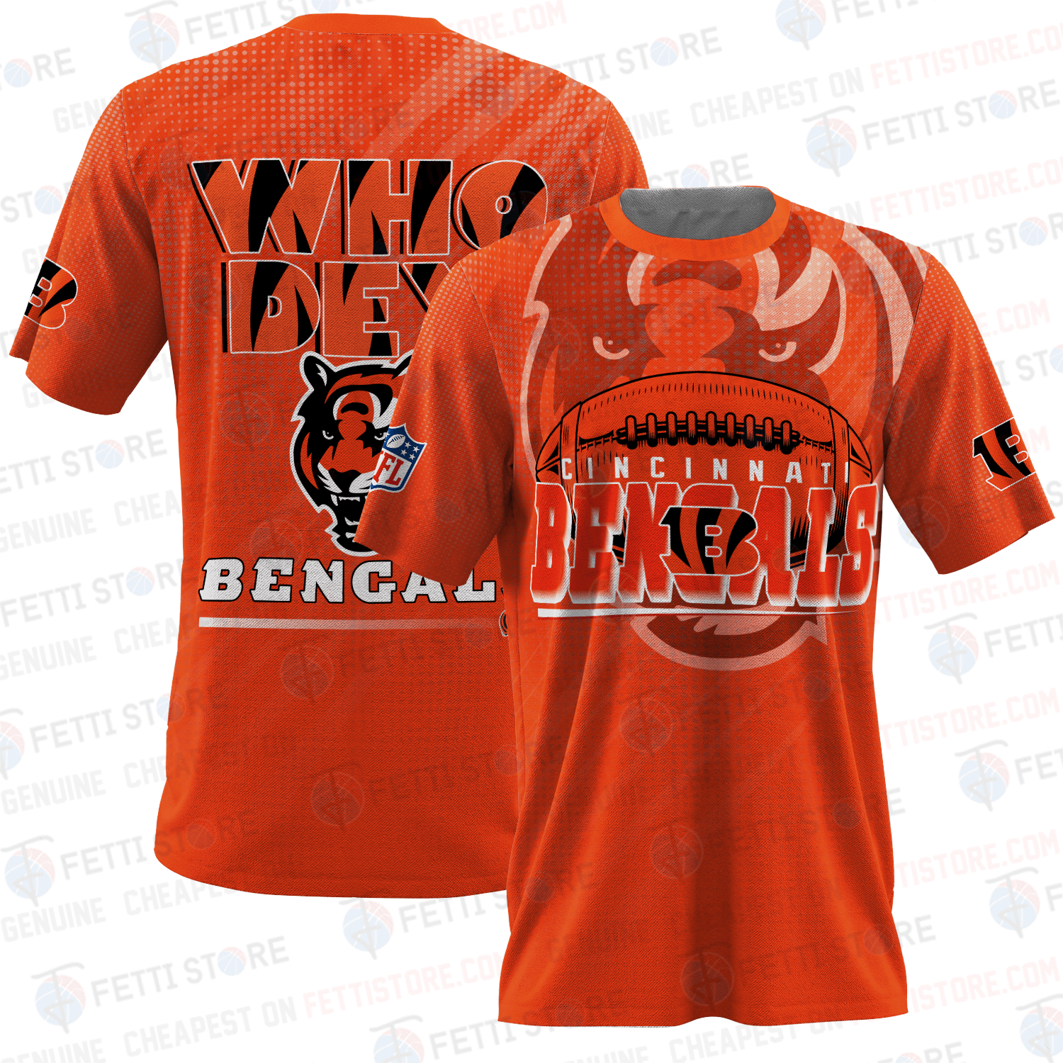 Cincinnati Bengals American Football Pattern 3D T-Shirt