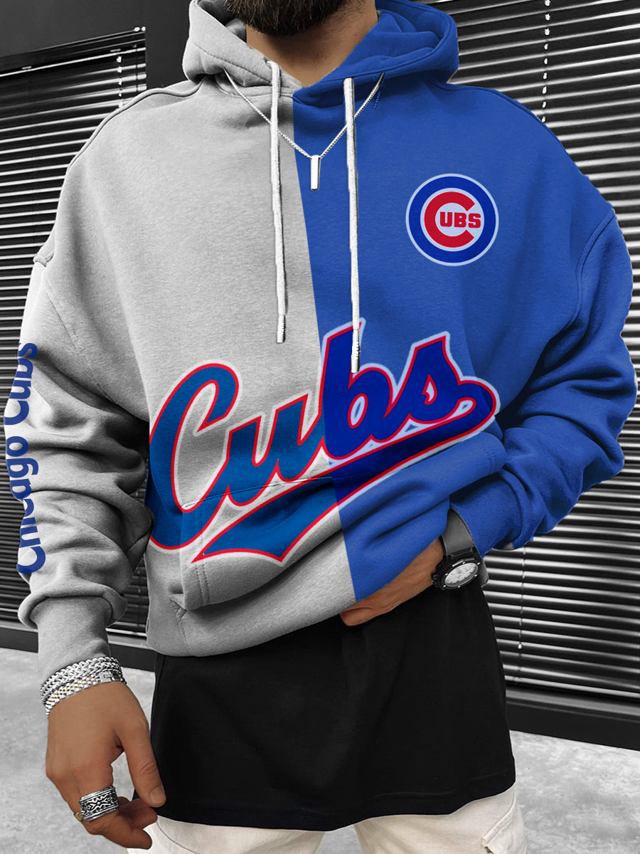 Chicago Cubs Fashion Men's Crewneck Hooded