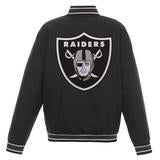 LAS VEGAS RAIDERS POLY TWILL VARSITY JACKET - BLACK