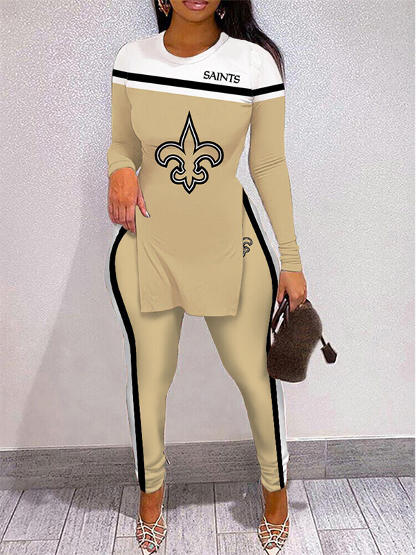 New Orleans Saints Limited Edition High Slit Shirts And Leggings Two-Piece Suits