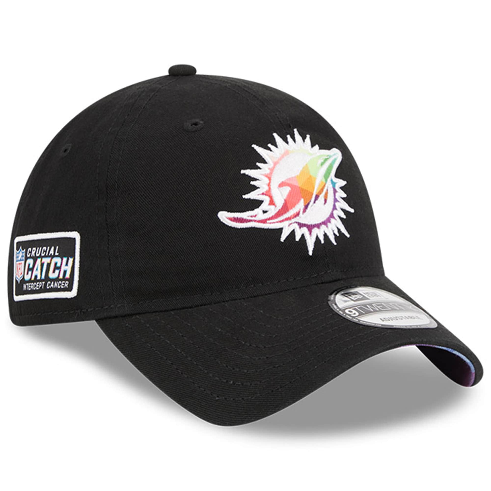 Miami Dolphins Men's Black 2023 Crucial Catch 9TWENTY Adjustable Hat