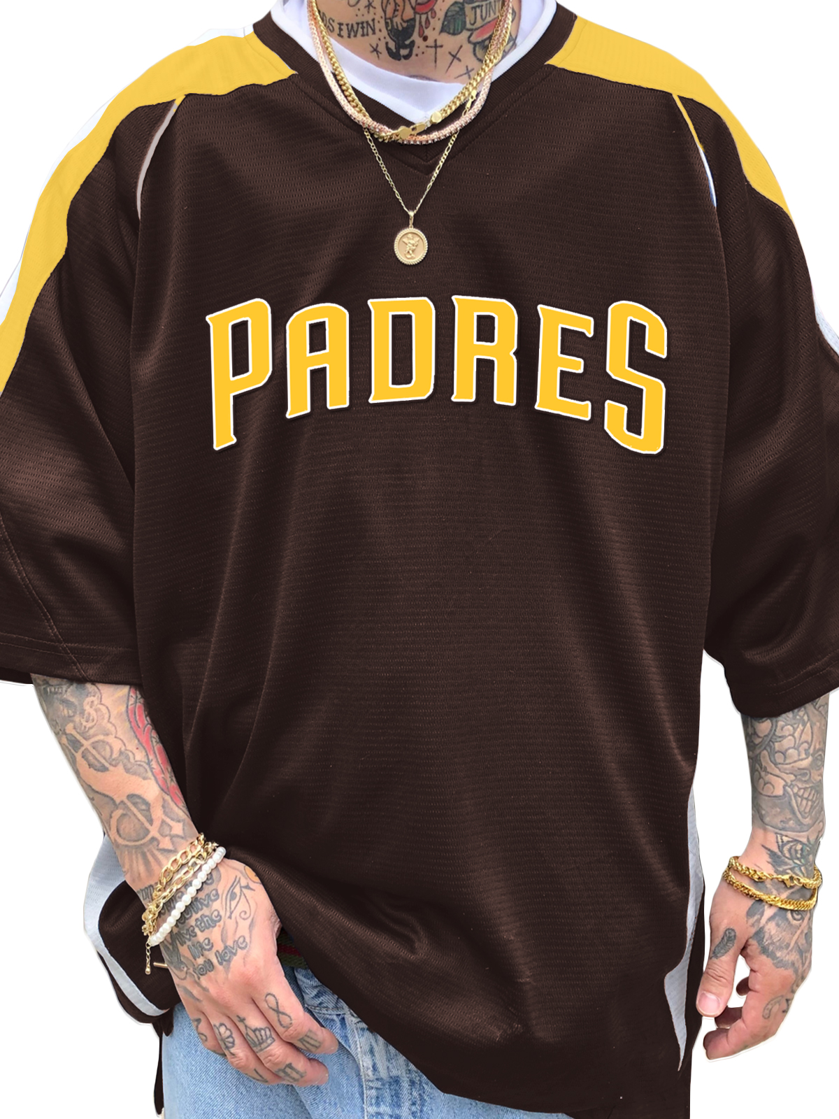 San Diego Padres Short Sleeve V-Neck Jersey Shirt