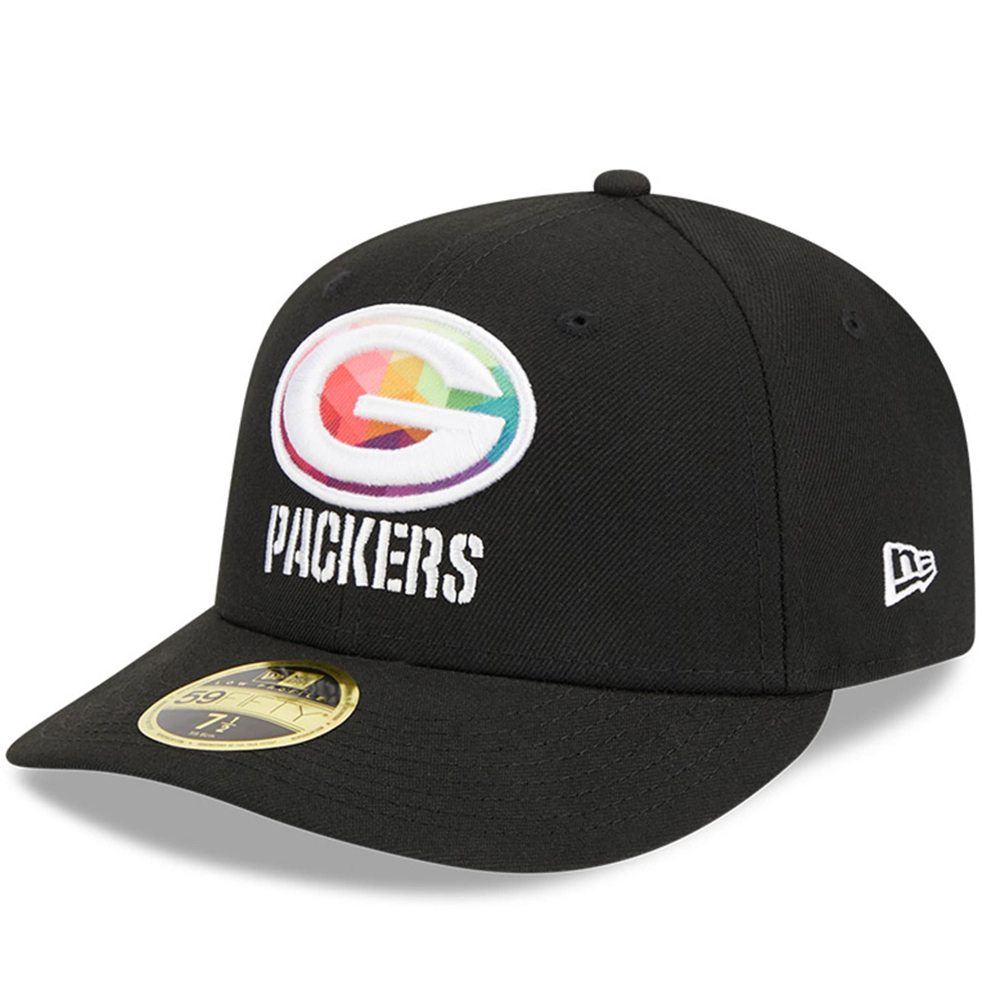 Green Bay Packers Men's Black 2023 Crucial Catch Low Profile 59FIFTY Fitted Hat