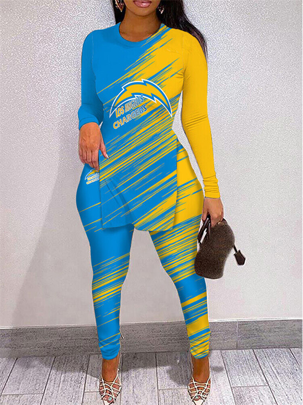 Los Angeles Chargers Limited Edition High Slit Shirts And Leggings Two-Piece Suits
