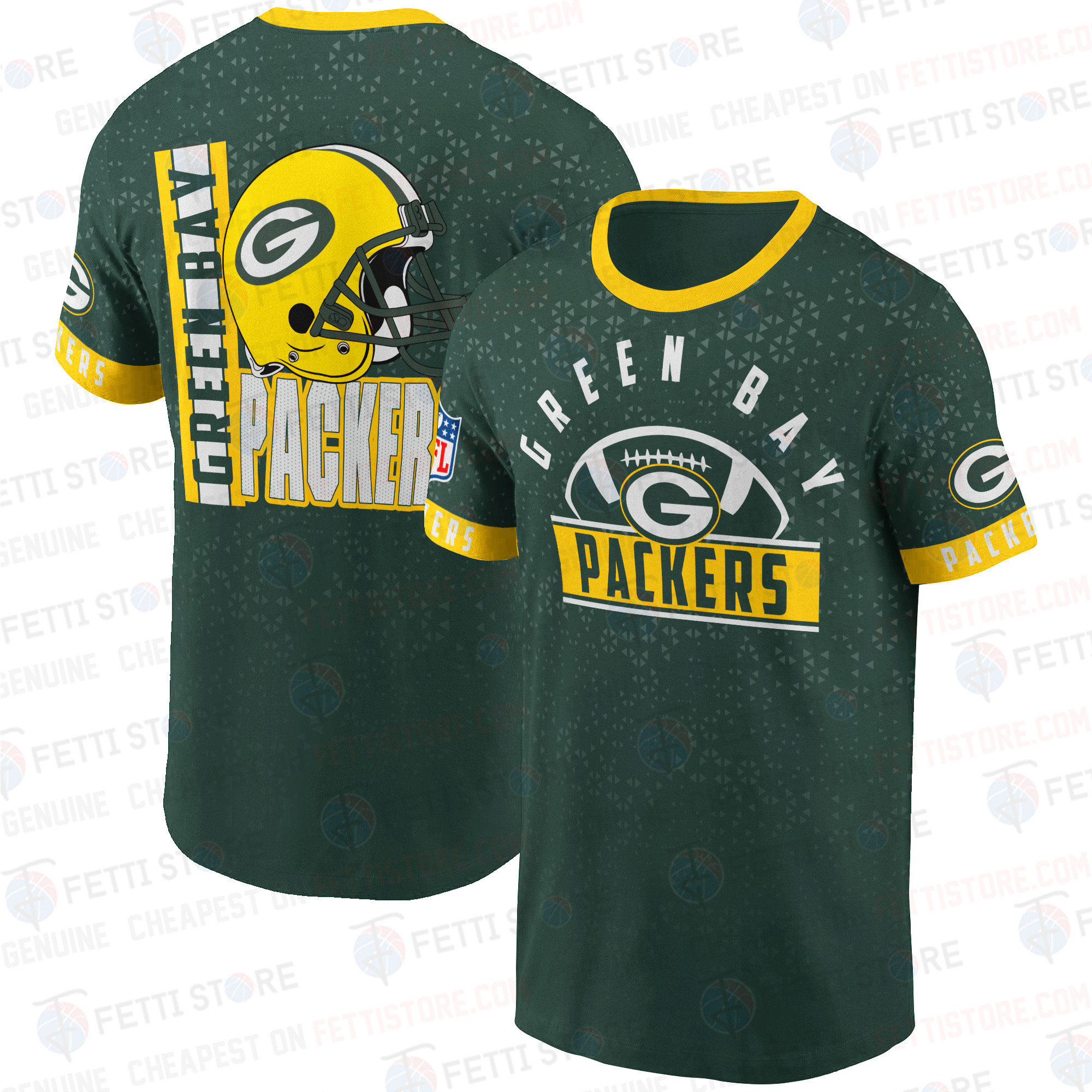 Green Bay Packers American Football Leauge Pattern 3D T-Shirt SH1