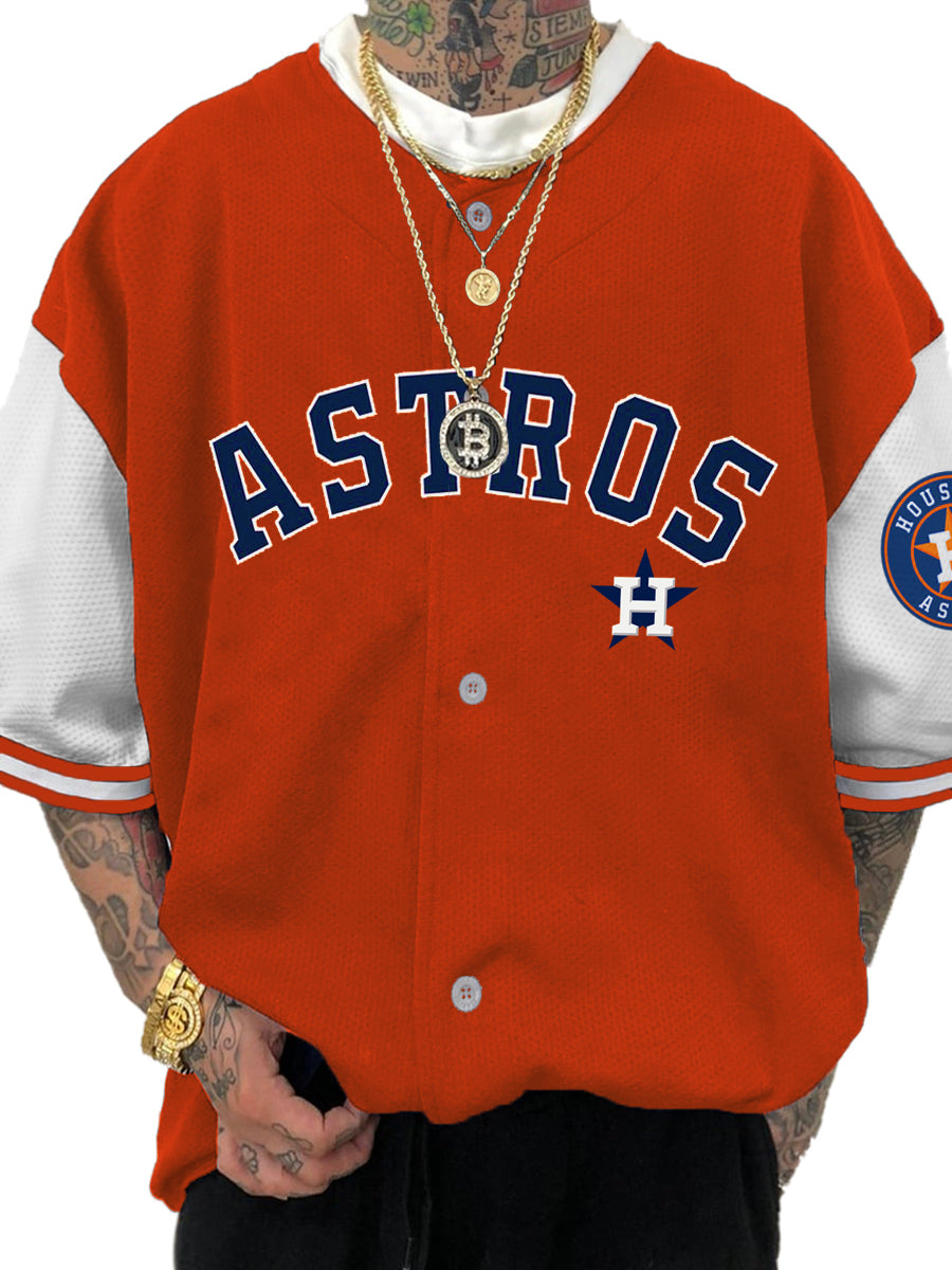Houston Astros Fashion Men's Fashion Short Sleeve Jersey
