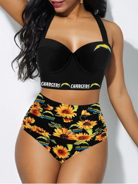 Los Angeles Chargers Sexy Print Bikini Swimsuit