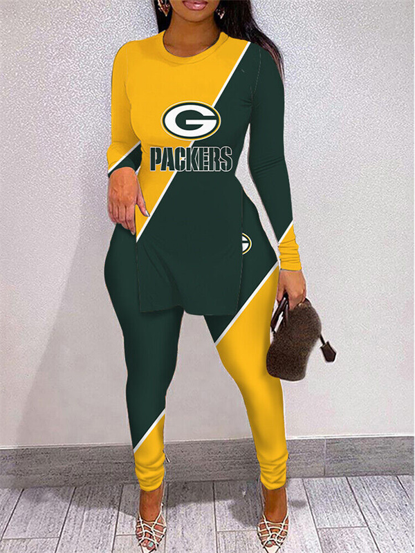 Green Bay Packers Limited Edition High Slit Shirts And Leggings Two-Piece Suits