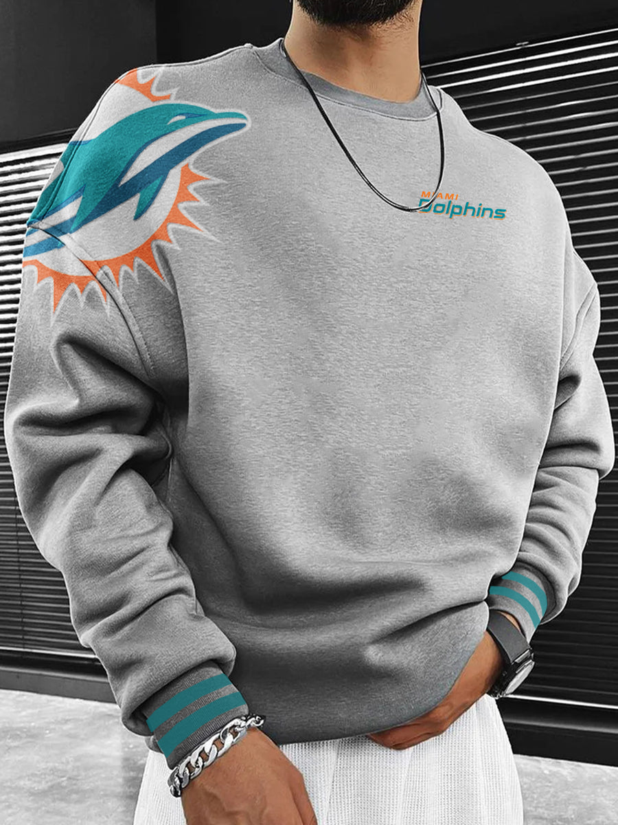 Miami Dolphins Printed Unisex Casual Sweatshirt