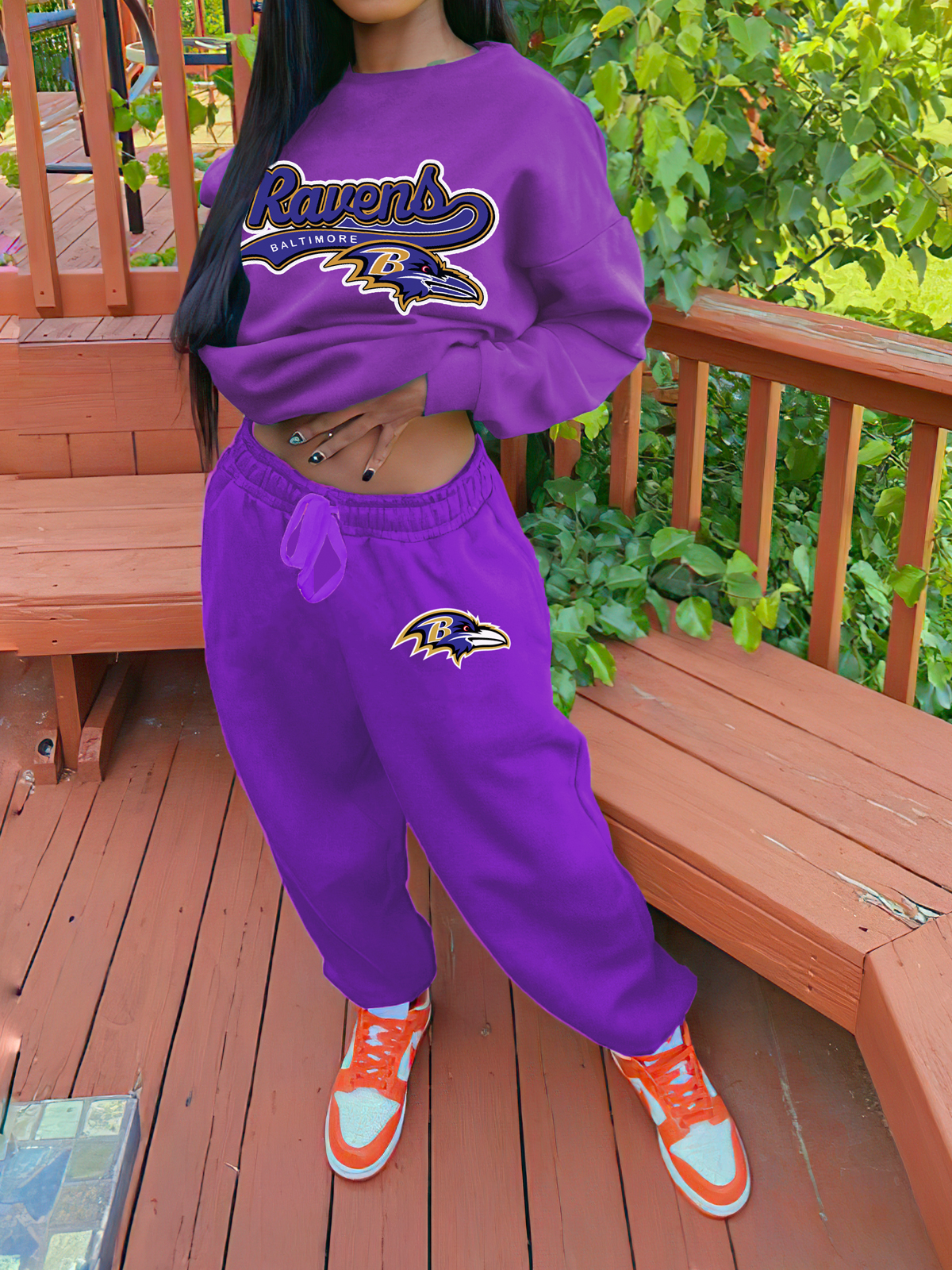 Baltimore Ravens Sports Sweatshirt Two-Piece Suit