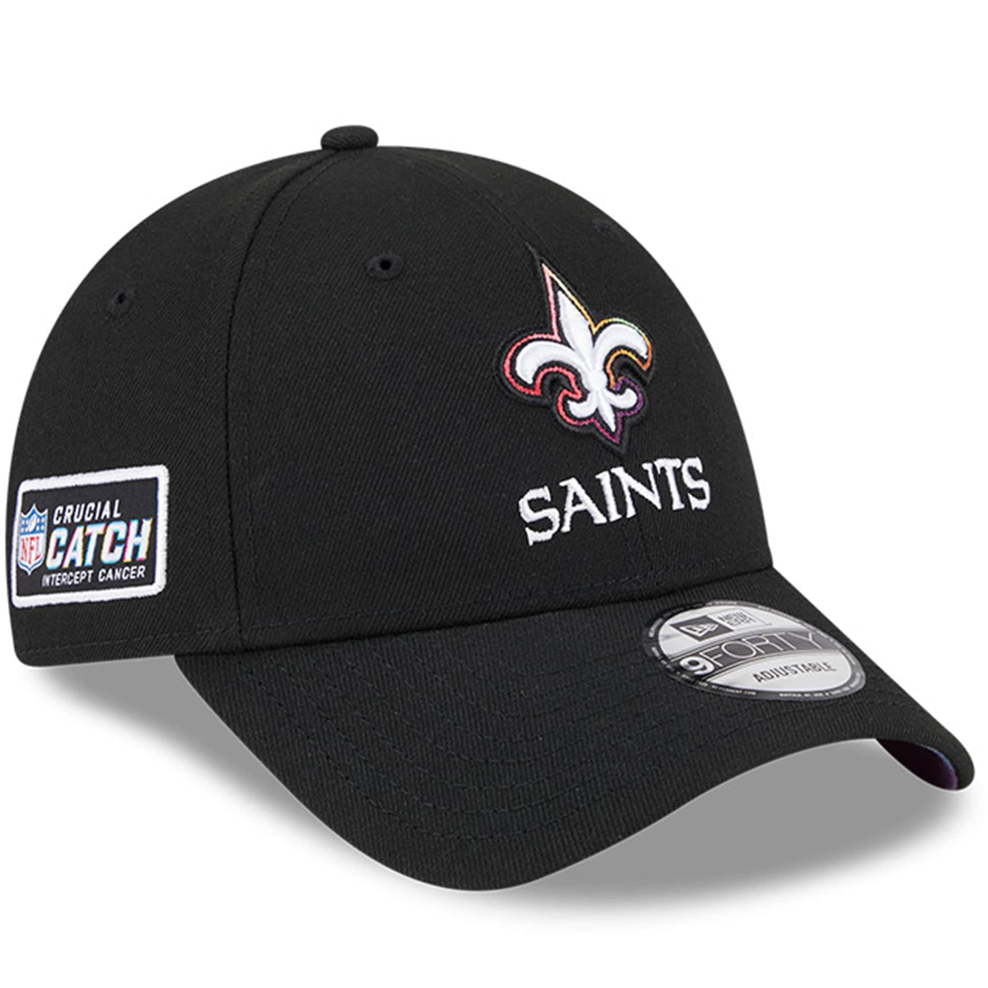 New Orleans Saints Men's Black 2023 Crucial Catch 9FORTY Adjustable Hat