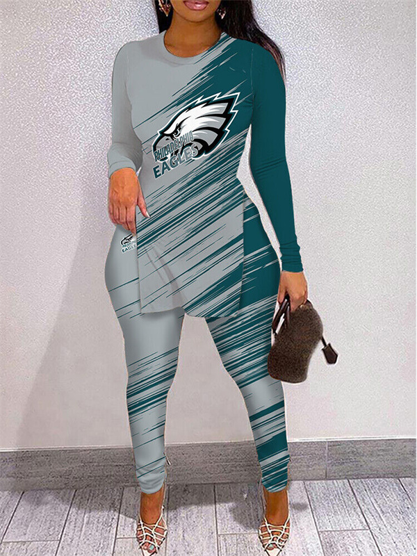 Philadelphia Eagles Limited Edition High Slit Shirts And Leggings Two-Piece Suits
