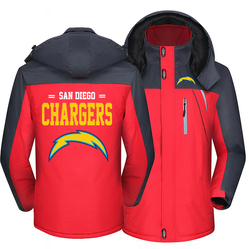 Los Angeles Chargers Warm Hoodie Fleece Coat Winter Jacket Coat Ski Suit