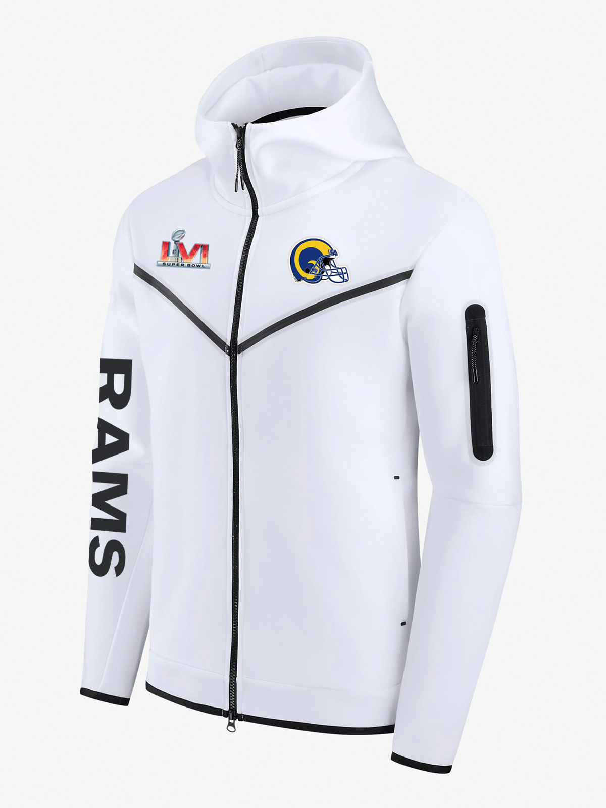 Los Angeles Rams LVI White Diamond Full-Zip Jacket