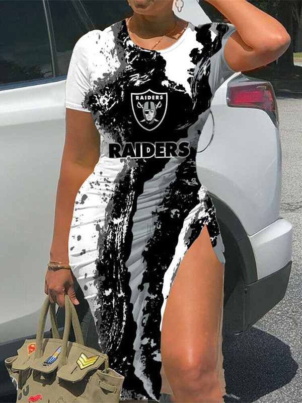 Las Vegas Raiders Women's Slit Bodycon Dress