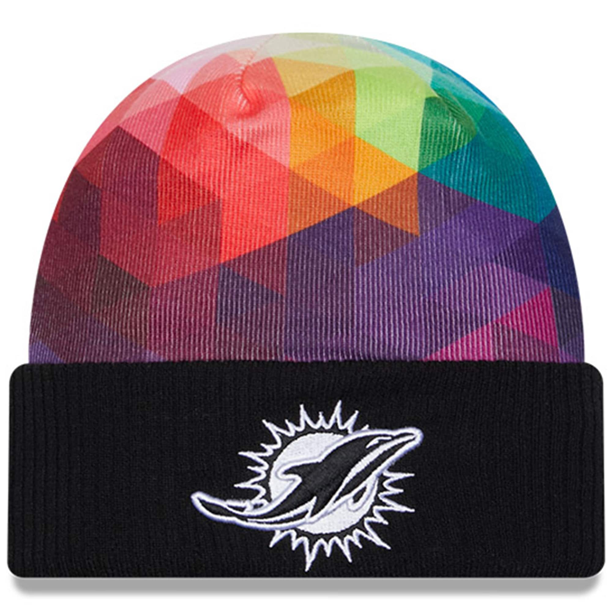 Miami Dolphins Youth Black 2023 Crucial Catch Cuffed Knit Hat
