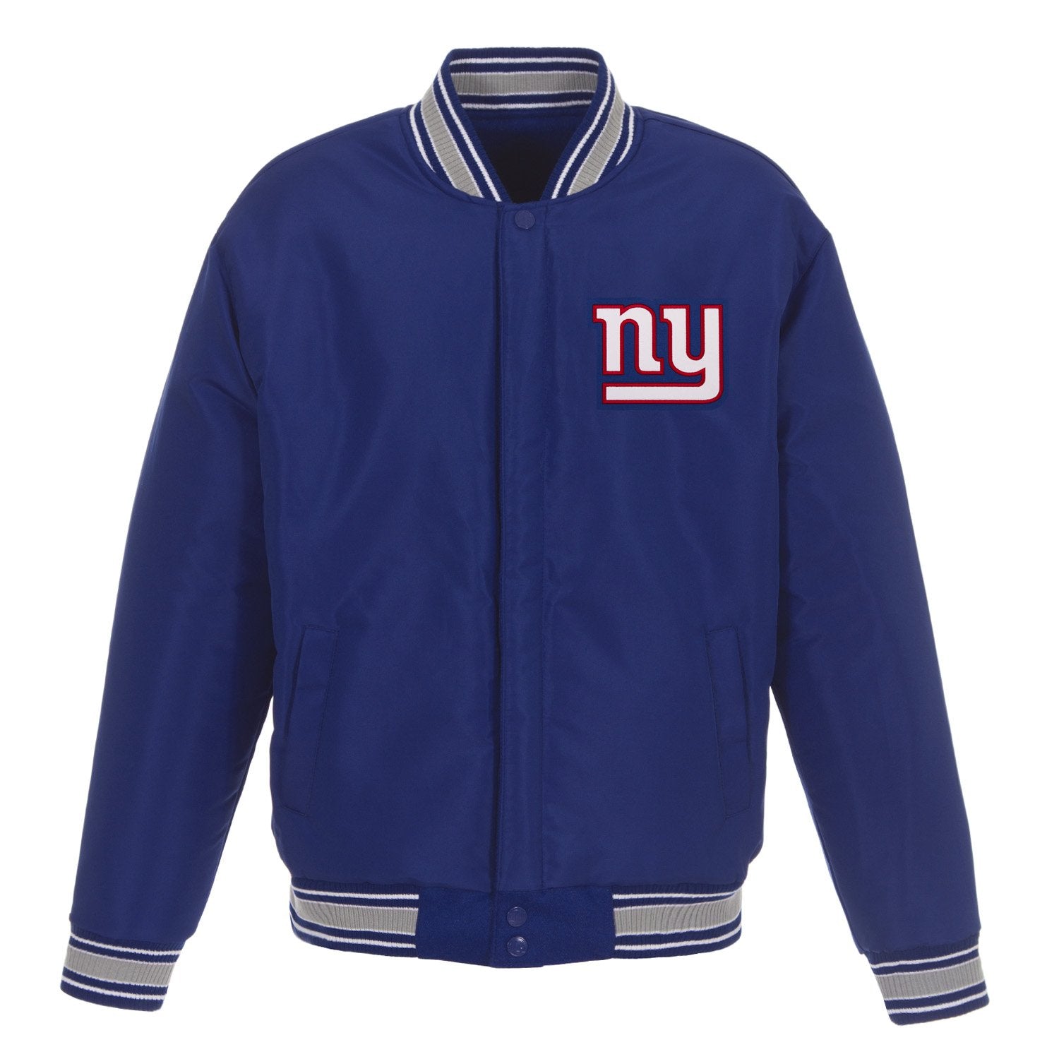 NEW YORK GIANTS JH DESIGN WOOL REVERSIBLE FULL-SNAP JACKET – ROYAL