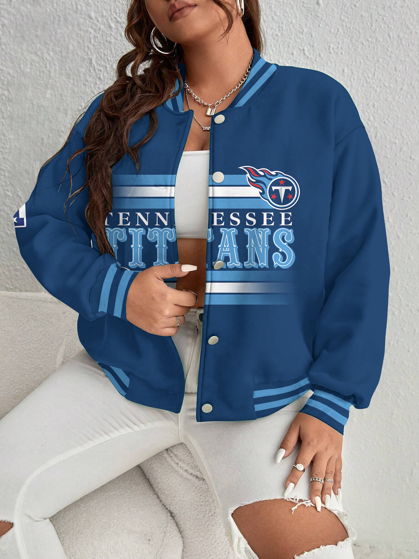 Tennessee Titans Women's Long Pass Full- Snap Casual Jacket